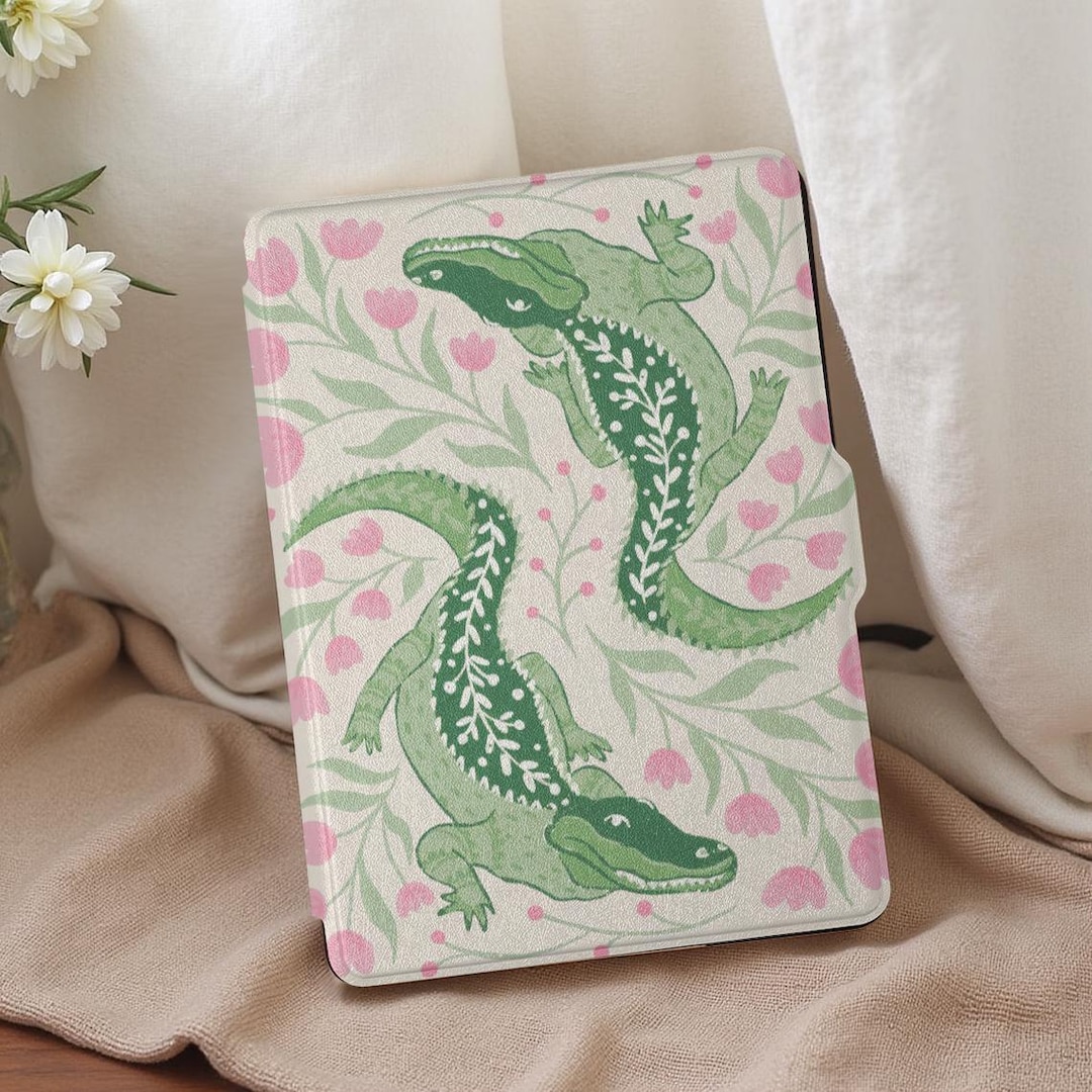 Cute Crocodile Floral Kindle Paperwhite Case 11th/10th Gen | 6.8