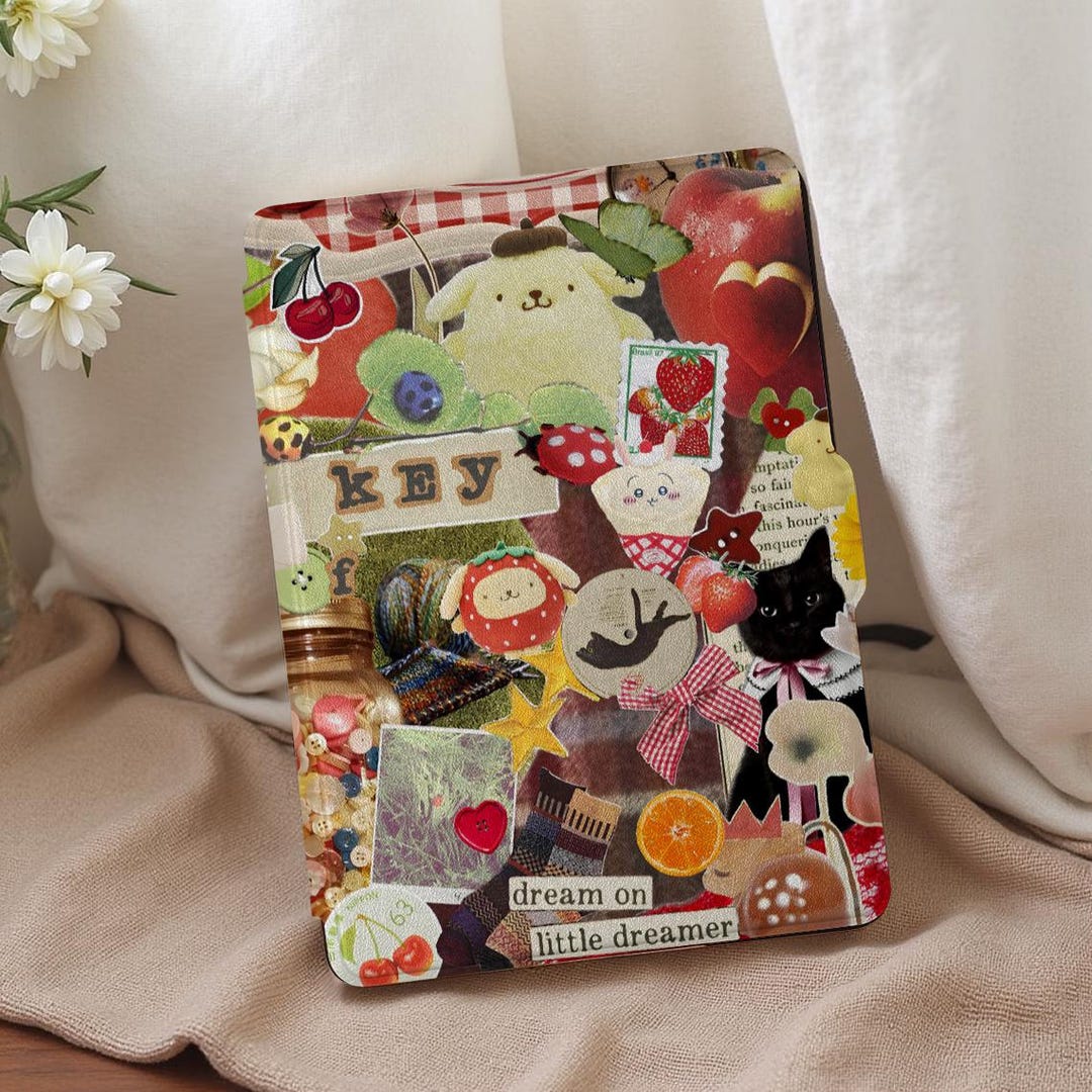 Cartoon Collage Kindle Case With Hand Strap for Paperwhite 12th/11th ...