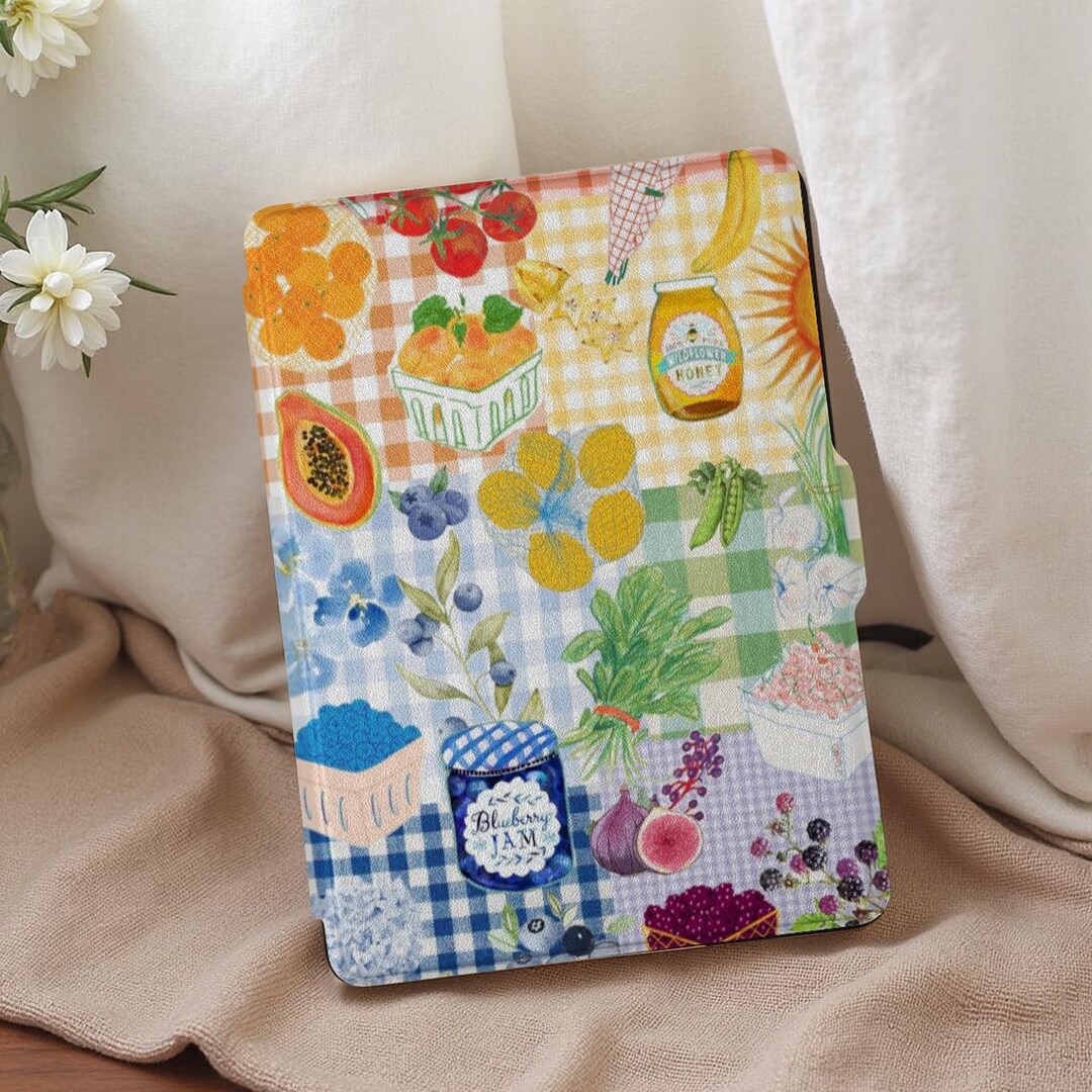 Collage Fruit Kindle Case With Hand Strap for Paperwhite 12th/11th/10th ...