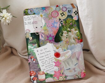 Cute Rabbits Cats Kindle Paperwhite Case 11th/10th Gen | 6.8&quot; Premium Leather Cover | Auto Wake/Sleep | Fits PW 1/2/3/4 | Best Gift