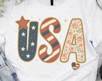 コケットフローラルUSAグリッターPNG、プレッピーアメリカフローラルPNG、USA 1776 PNG、独立記念日の星条旗、ガーリーアメリカコケット、愛国的なPNG