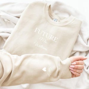 Custom Future Mrs Sweatshirt, Personalized Fiancee Hoodie, I Said Yes Outfit, Bride To Be Hoodie, Bridal Shower Clothing, Engagement Gifts