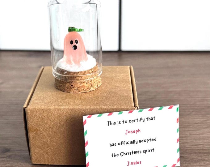 Christmas spirit Ghost in a Jar: token Gift Stocking Filler