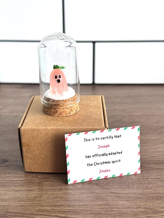 Christmas spirit Ghost in a Jar: token Gift Stocking Filler