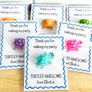 Party bag favours with Mini Resin Turtle – Personalised Token Gift multipack