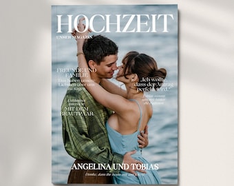 Hochzeitsmagazin - Digitale Canva Vorlage - Personalisierbare Zeitschrift für eure Hochzeit