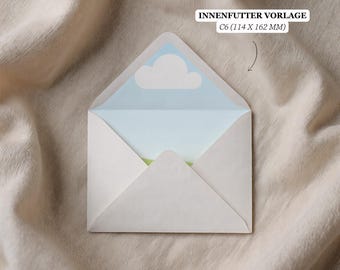 C6 Envelope Liner - Wedding - Digital Canva Template - Instant Download