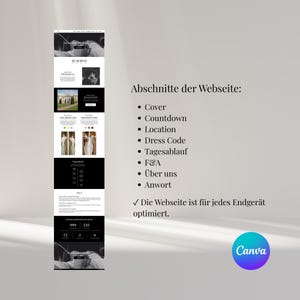Wedding Website Elegant - Digital Canva Template - With RSVP + Countdown + Video image 2