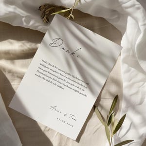 Tarjeta de agradecimiento de boda - Minimalista - Plantilla digital de Canva