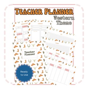 Western Teacher Planner | Cowgirl Theme, Rustic Organizer (Instant Download)