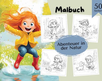 Adventures in Nature – Coloring Book for Children & Adults/ 50 Designs to Color (Digital Download)