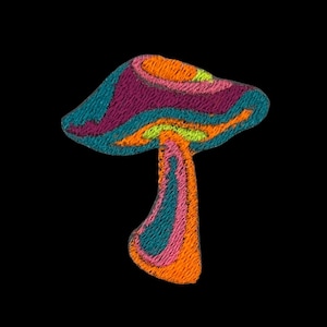 Neon blacklight reflective shroom patch