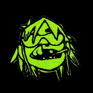 Gorillaz embroidered iron-on patch neon blacklight reflective