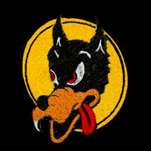 Dire wolf iron-on embroidery patch