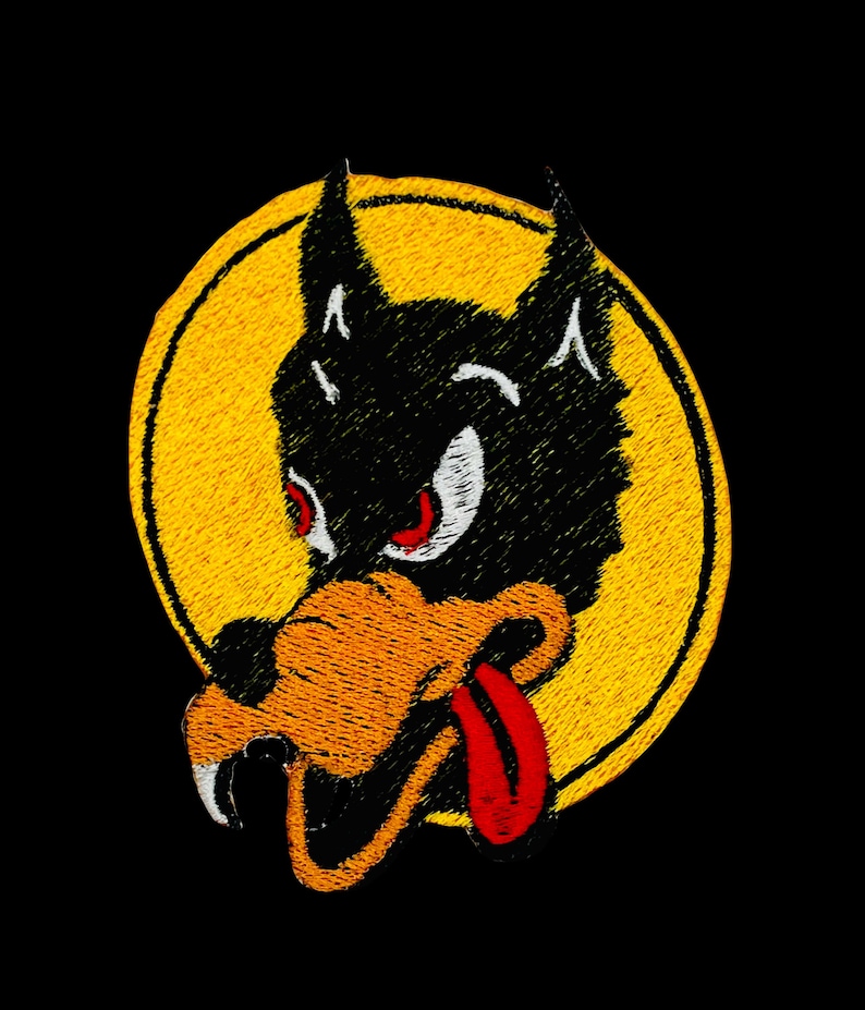 Dire wolf iron-on embroidery patch afbeelding 1