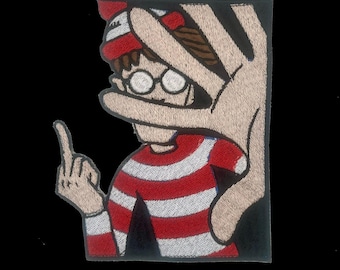 Large iron-on embroidery Waldo back patch