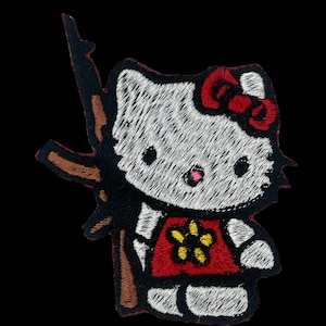 Kitty Iron-On Patch - Embroidered Applique (3.5-4 inch) Bild 1