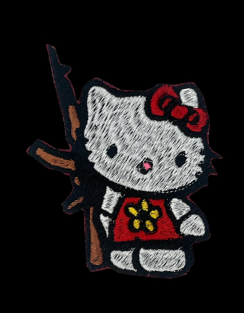 Kitty Iron-On Patch - Embroidered Applique (3.5-4 inch) Bild 1