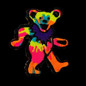Grateful bear tie dye patch