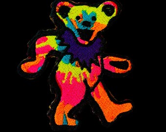 Grateful bear tie dye patch