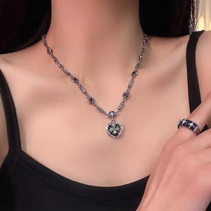 Mini Cross Herz Anhänger CH Halskette Schmuck