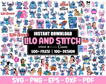 Stitch Svg Bundle, Lilo and Stitch Svg, Print and Cut, Stitch Clipart, Svg For cricut / silhouette, Stitch Png, Digital, Instant Download