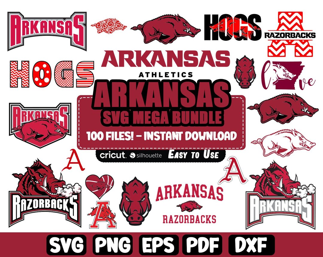 Arkansas Razorbacks Templates 18 Arkansas Razorbacks SVG, Paquete SVG de Arkansas, Arkansas ...