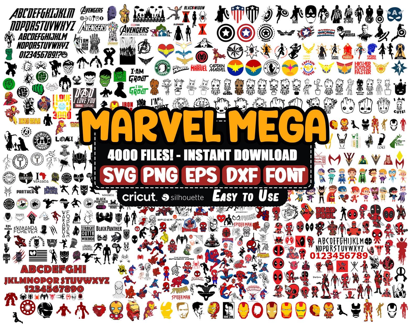 Superhero Svg Bunle, Svg For Cricut, Superhero Team Clipart, Superhero Svg, Marvel Svg, Iron Man, Hulk, Thor, Layered, Instant Download,