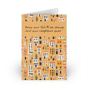 Teacher thank you card, illustrated house with envelope, blank inside, appreciation note, cozy card, end of year gift, cottagecore