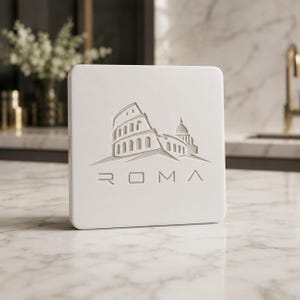 Ring Intercom Cover, City Skyline Front Plate, Matte White 3D Printed, Housewarming Gift - Roma Firenze Torino Catania Parigi Berlino