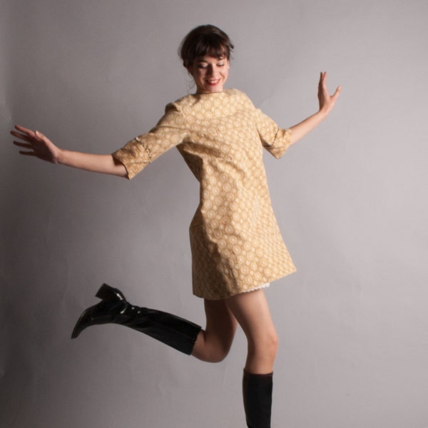 60s Mini Dress - Vintage 1960s MOD Dress - Hop Skip Dress