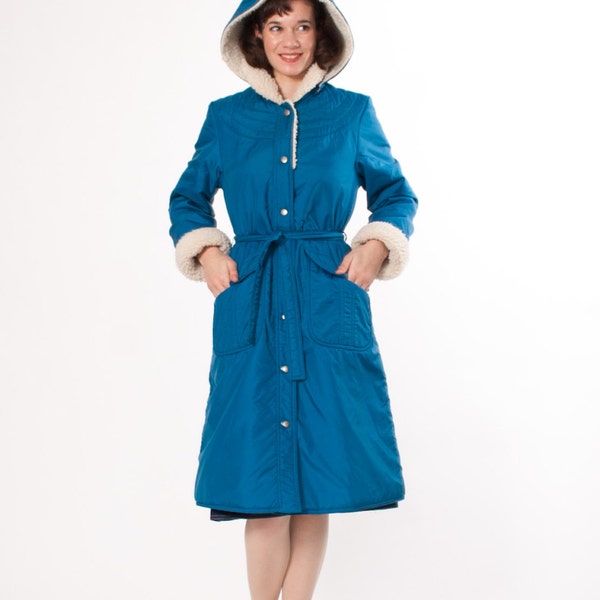 1970s Coat - 70s Winter Coat - Teal Blue