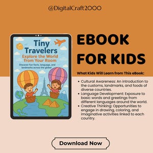 Tiny Travelers Kids ebook | Travel Activities for Kids | World Landmarks Learning Book Homeschool Geography Printable