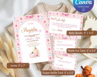 Fall Pumpkin Baby Shower Invitation: Editable Evite Template (Digital Download))