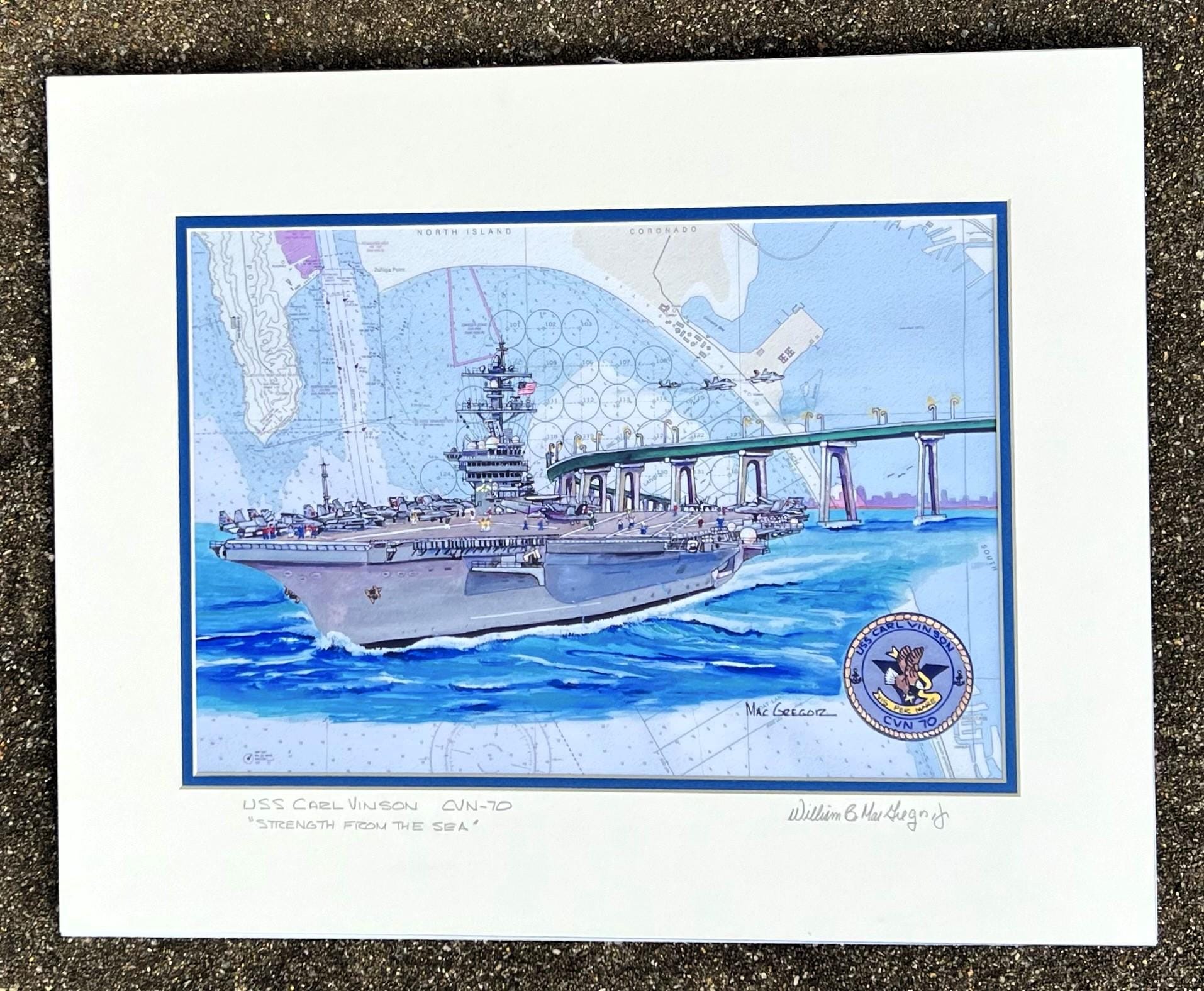 USS Carl Vinson CVN-70 Art Print -Nimitz class aircraft carrier ship US Navy Ships Unique Gift Occasions retired veteran San Digo Naval Base