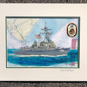 USS Jason Dunham DDG-109 Art Print map us Navy destroyer ship Naval Station Mayport FL veteran sailor wardroom reunion group wall decor gift