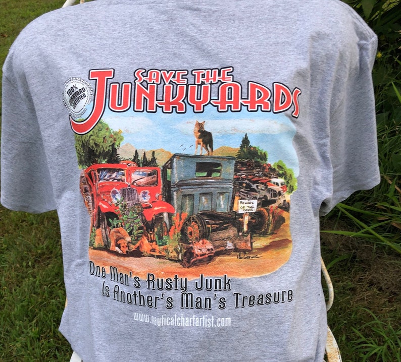 Junkyard Dog T Shirt
 Junkyard Dog T Shirt Color Crushed metal Grey old school
