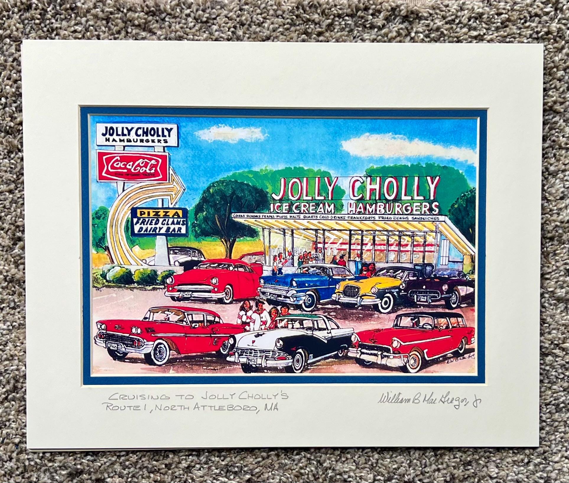 Jolly Cholly Art Print North Attleboro MA 1950 1960 Hot Rod Car