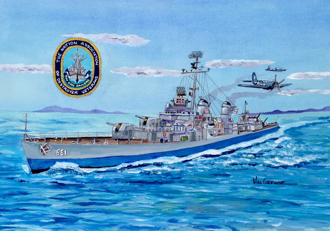 Tin Can Sailors Art Print National Association of Destroyer Etsy