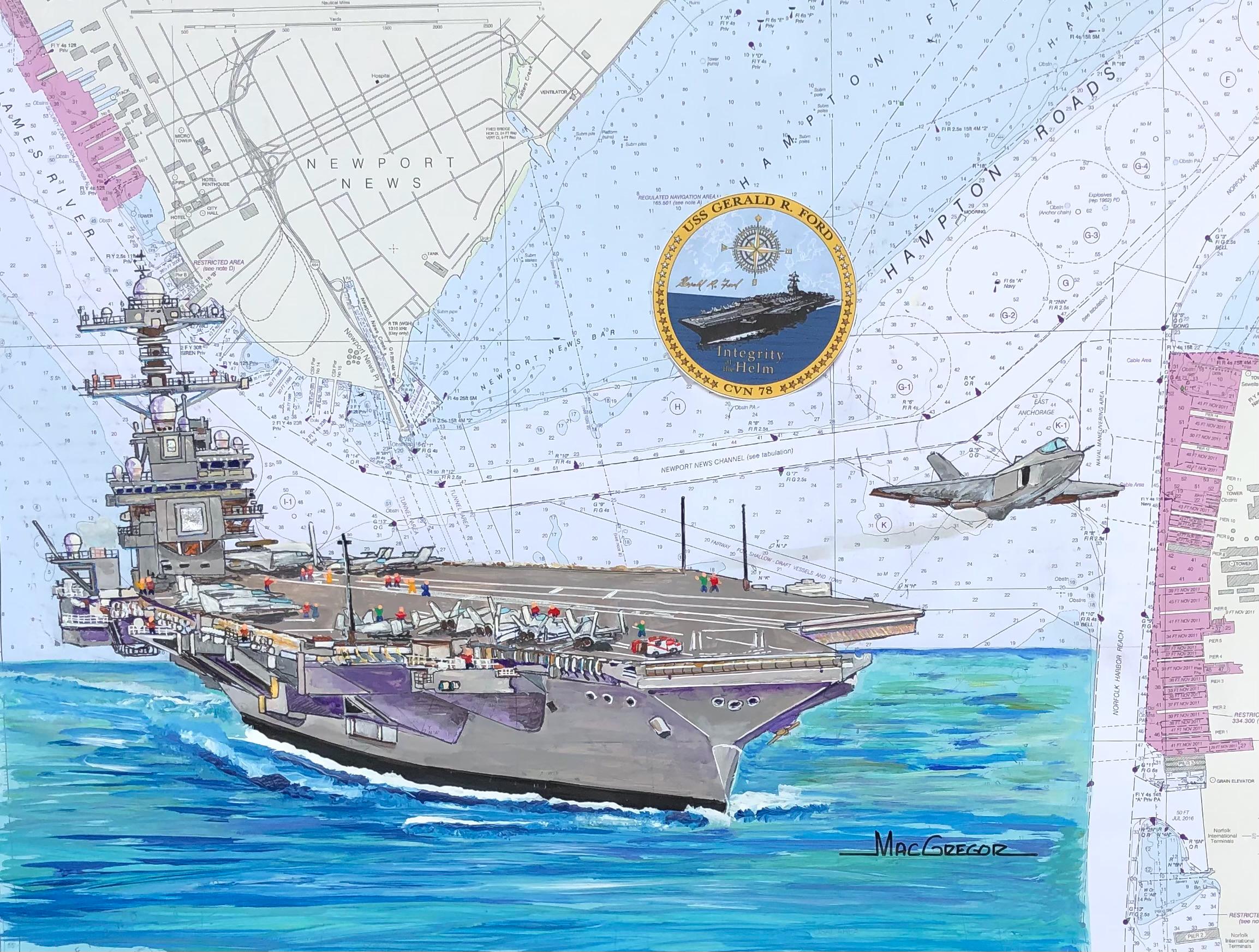 米海軍 USS Gerald R. Ford CVN-78 マグカップ・皿セット 米海軍 USS