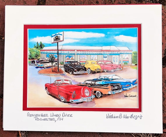 Remember When Diner Art Print Rochester NH Roadside Restaurant