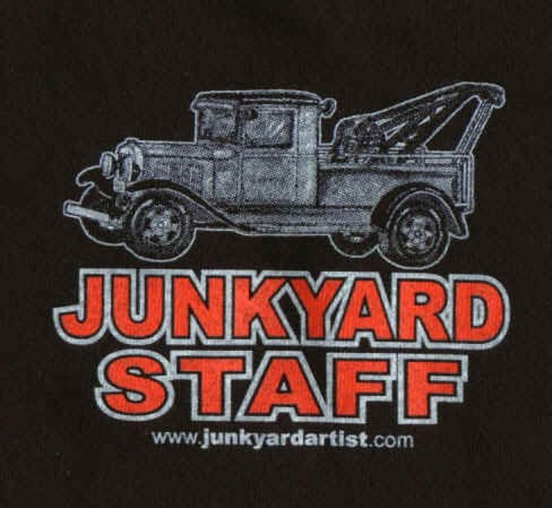 Vintage Junkyard Flatbed Car Hauler T-Shirt- Rusty metal Black -Old skool t-shirt for grandpa, son dad or boy friend gift