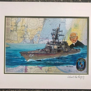 USS Laboon Art Print DDG-58 US Navy destroyer ship Naval Station Norfolk Arleigh Burke Class veteran sailor honor wall artwork decor gift