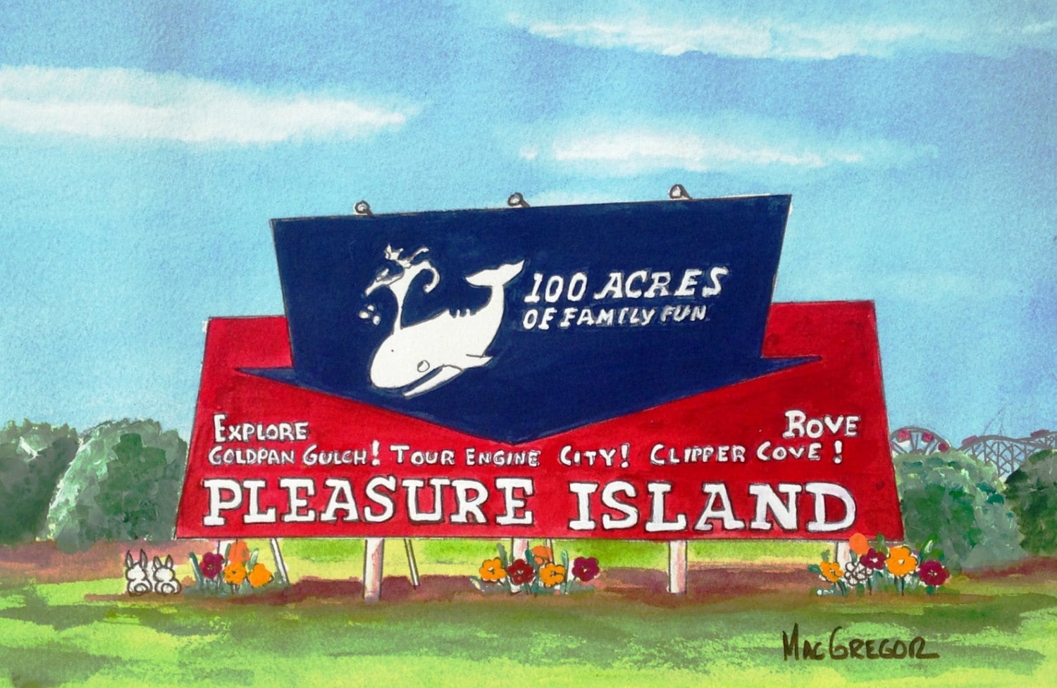 Pleasure Island Theme Amusement Park Nostalgic Art Print Etsy