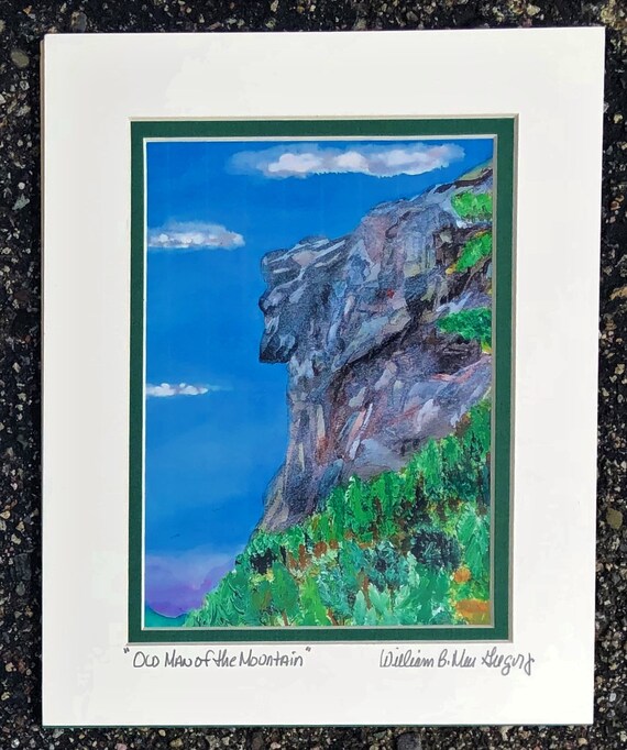 Old Man of the Mountain Art Print White Mountains NH Cannon