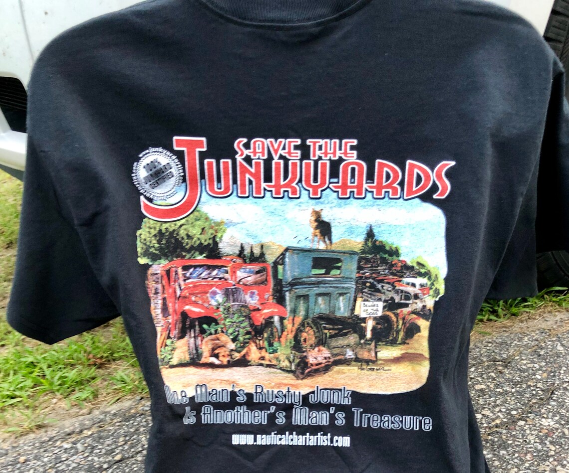 Junkyard Dog T Shirt
 Junkyard Dogs T Shirt Rusty metal Black Old skool