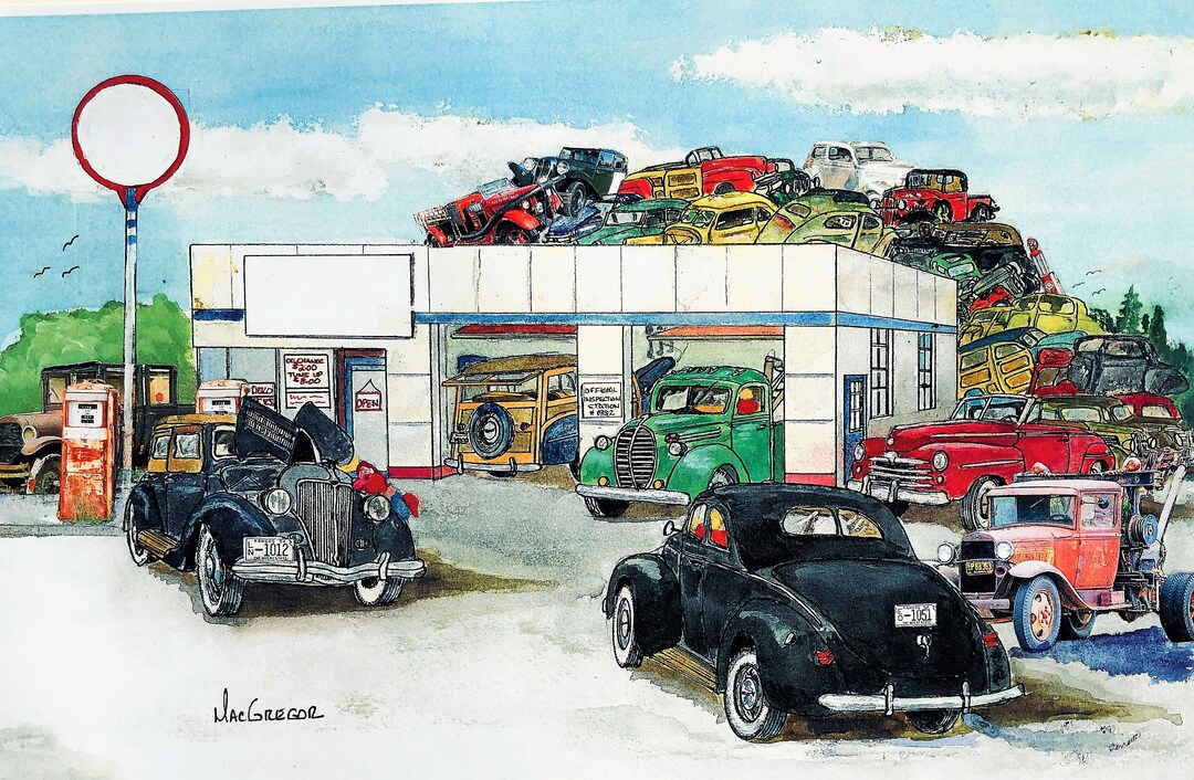 ★ Garage Art Early Ford V8 Garage Personalized Art Print Car Hot Street