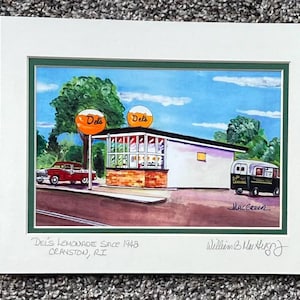 Del&#39;s Lemonade Art Print Cranston RI - Dels frozen lemonade lemon iconic drink Rhode Island icon Del&#39;s lemonade stand Rhody wall decor gift