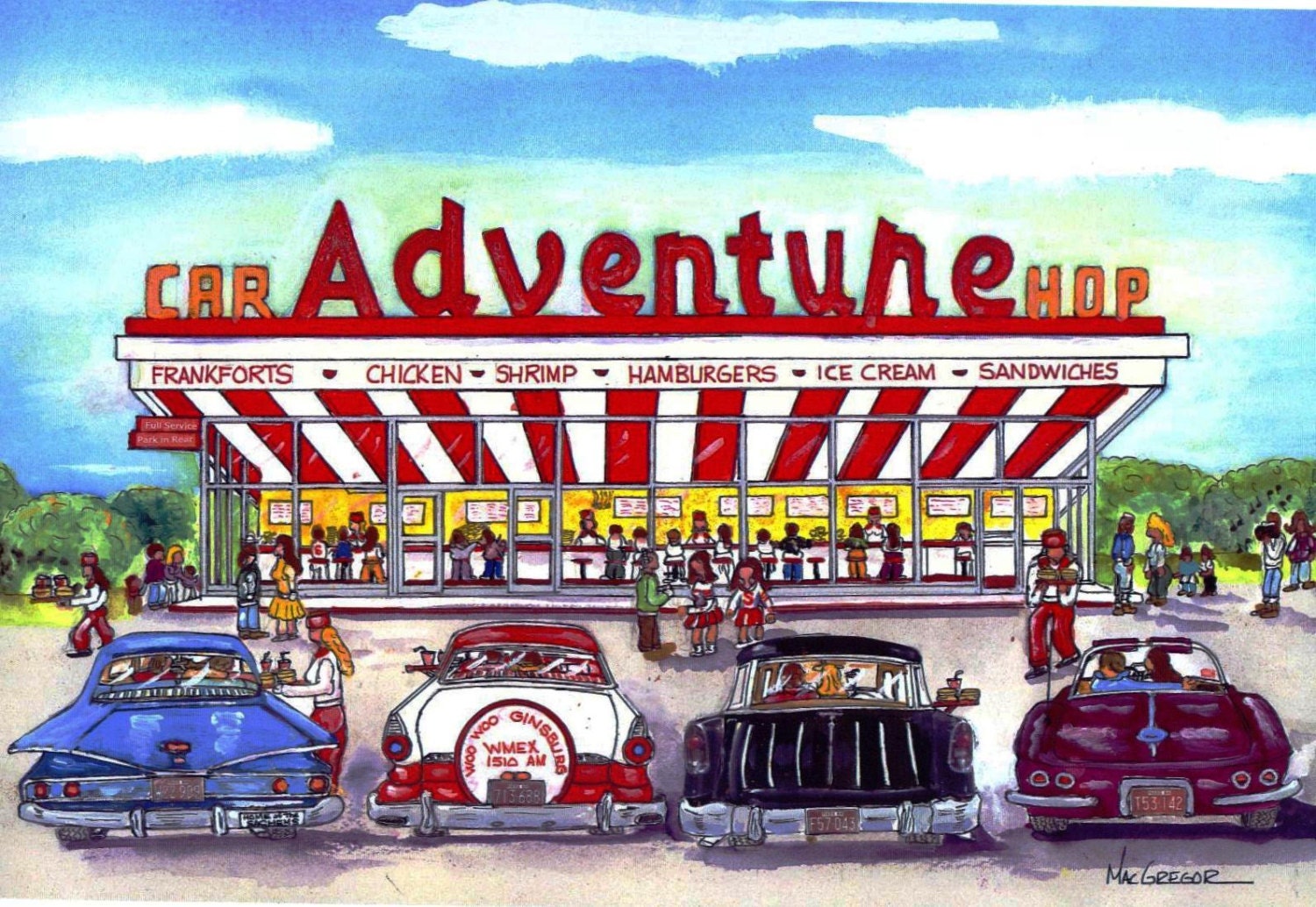 Adventure Car Hop Art Print Route 1 Saugus Mass Woo Woo Etsy