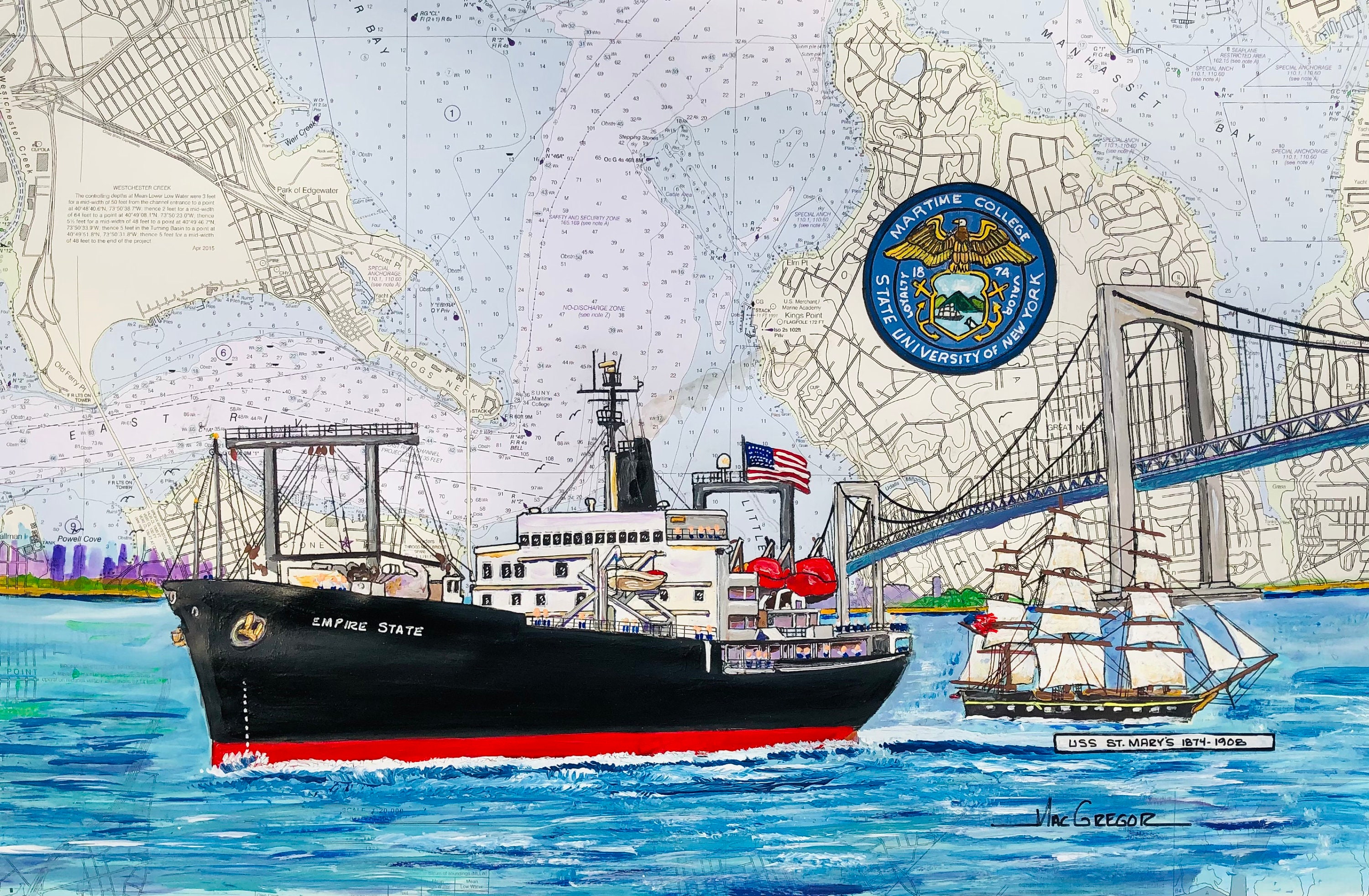 Suny Maritime Campus Map Suny Maritime College Training Ship Empire State & Uss St. | Etsy Canada